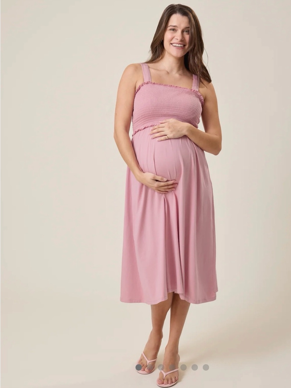 Smocked Maternity & Nursing Dress